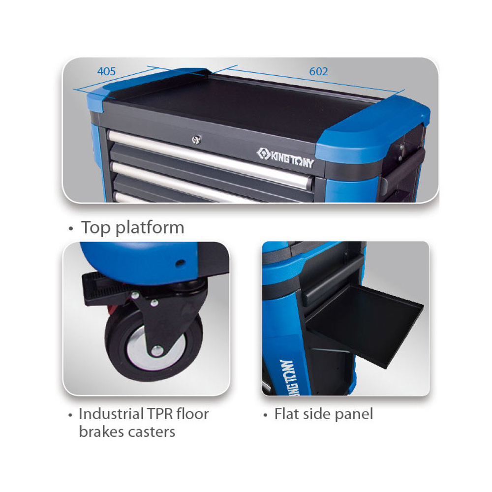 KING TONY (87G31-7B-BK) Тележка инструментальная, 7 ящиков, черная