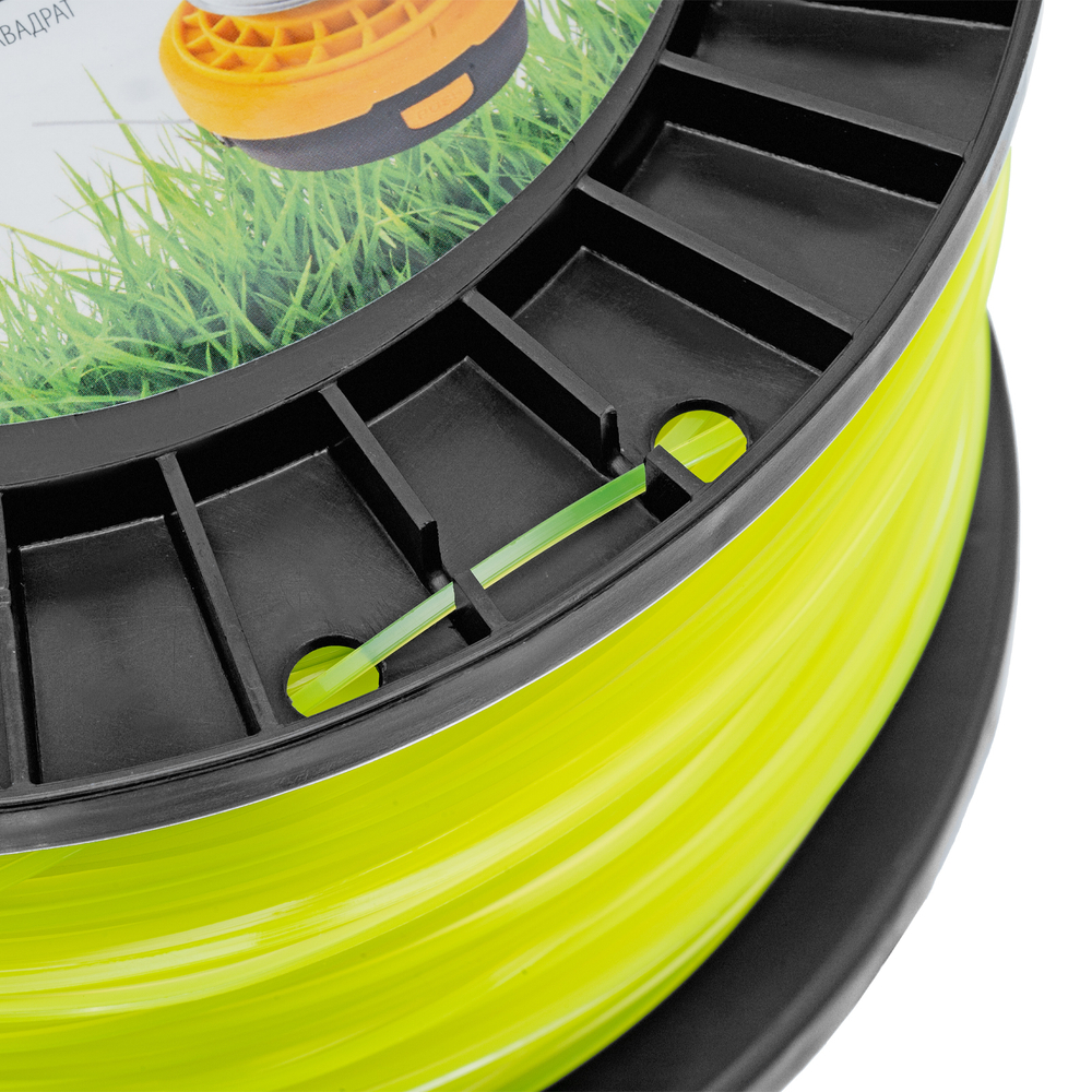 Леска для триммера квадрат 1,6мм х 370м, на DIN катушке FLEX CORD Denzel