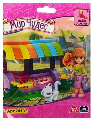 Конструктор блочный Аусини Город Мир чудес 33 дет. пакет