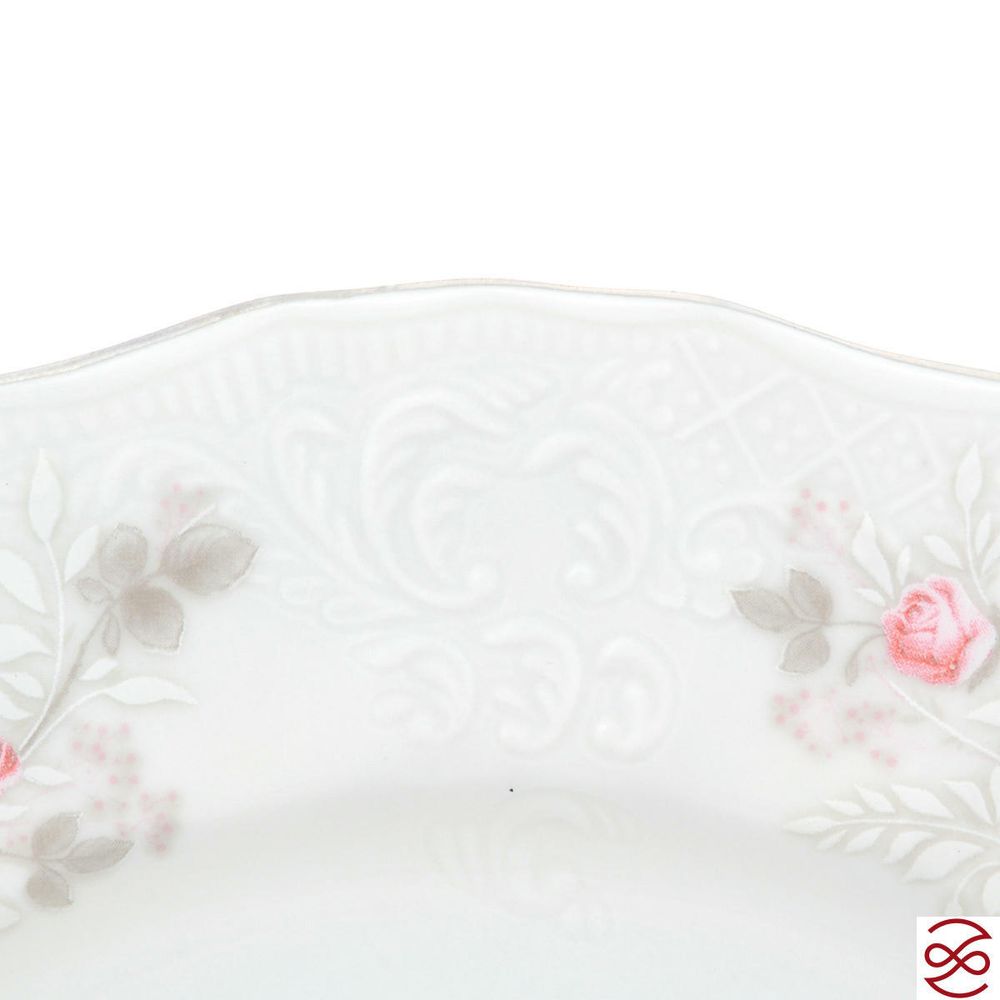 Тарелка Bernadotte Серая роза платина 19 см(1 шт)