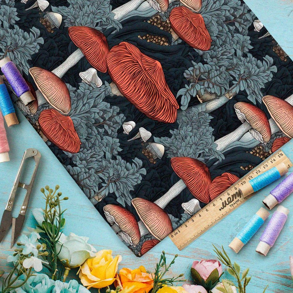 Ткань премиум флис фантазийный лес