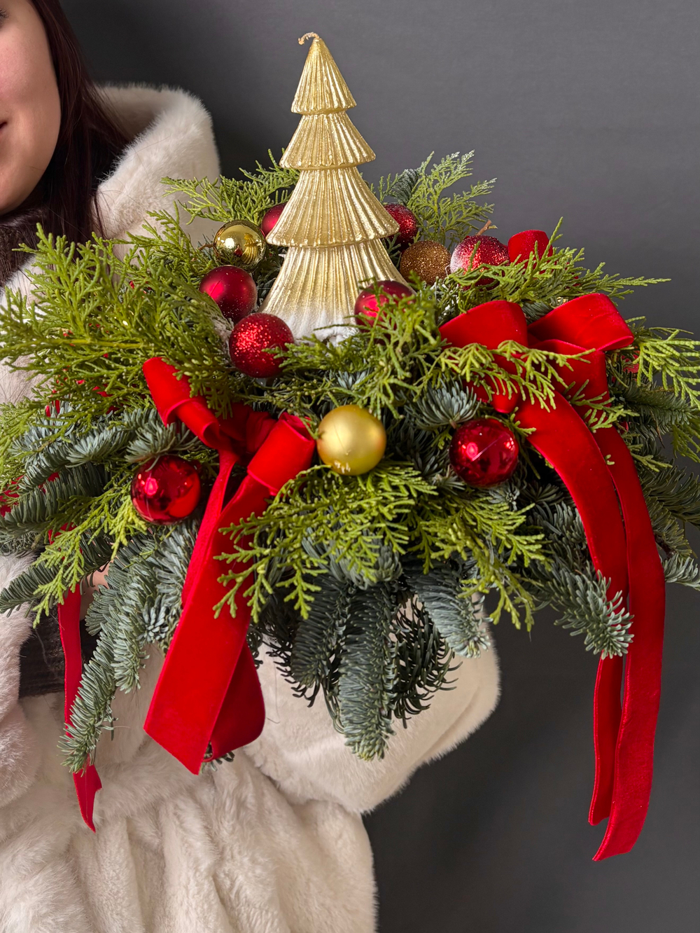 Новогодняя композиция на стол «Ёлочка желаний»