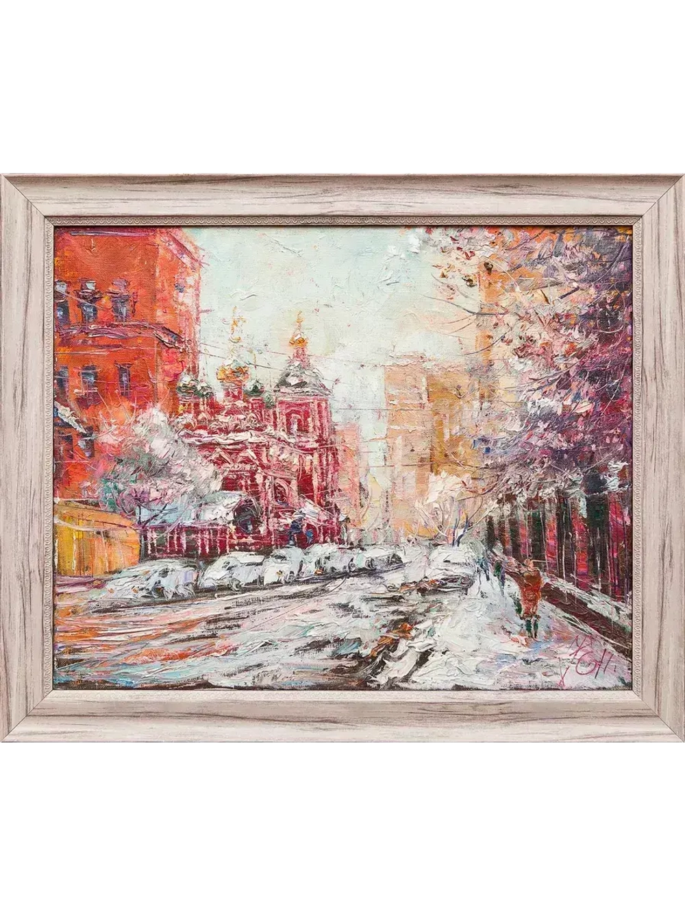 Картина маслом "Зимняя Москва" Еникеев