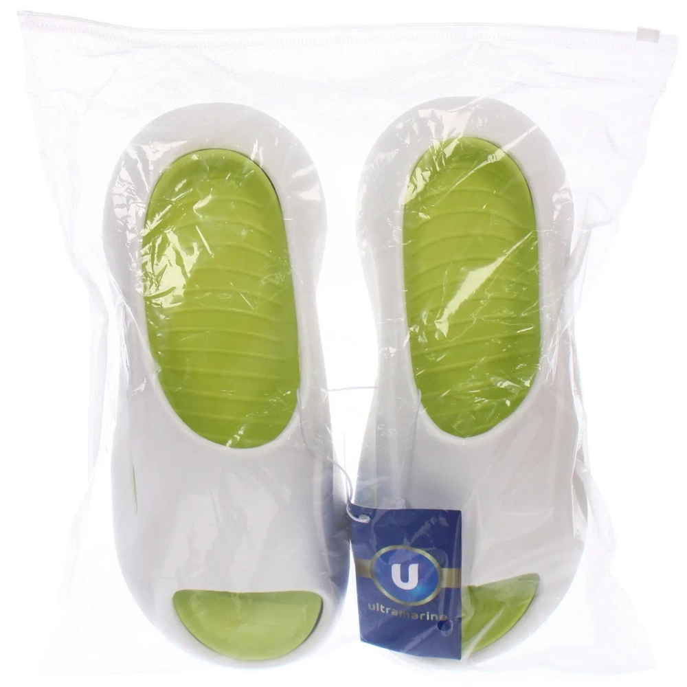 Шлепанцы мужские «PRIME», цвет белый, зеленая стелька, р-р 42-43