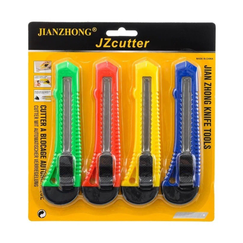 Нож канцелярский Basir для бумаги, набор из 4-х ножей, 18мм