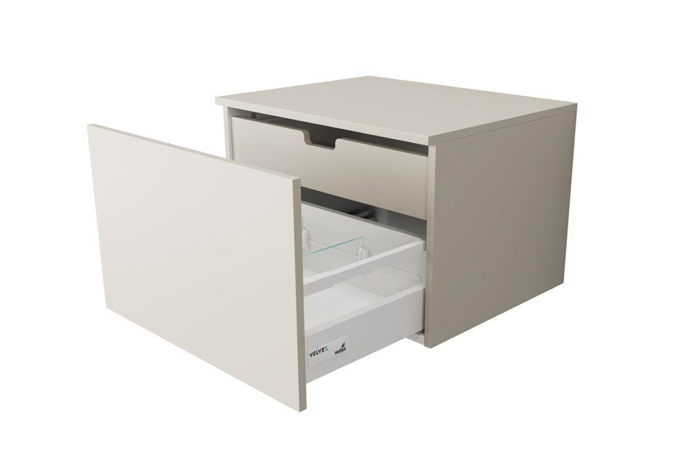 Тумба подвесная VELVEX Unit 60x40 выдв. ящик внутр. ящик шёлк шампань