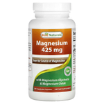 Best Naturals, Магний, 425 мг, 180 вегетарианских капсул