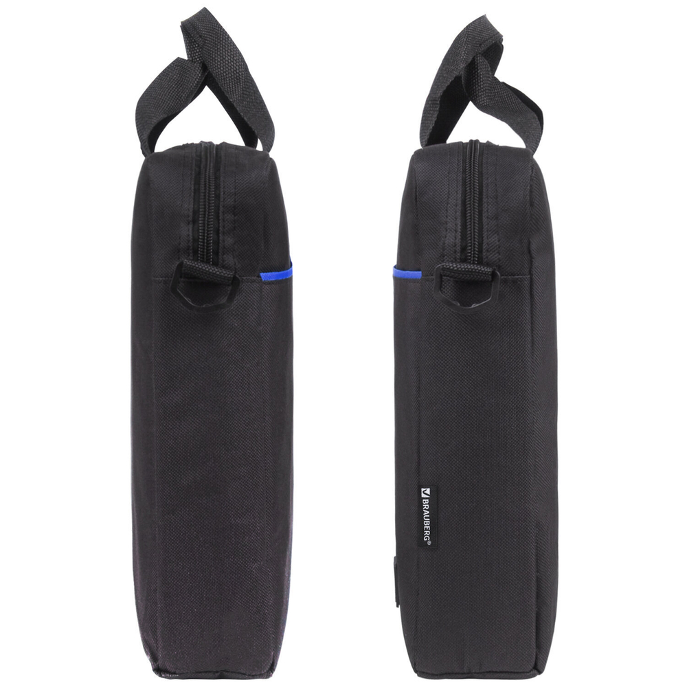 Сумка портфель BRAUBERG PRACTICAL с отделением для ноутбука 15 6" Blue line черная 29х40х7 см