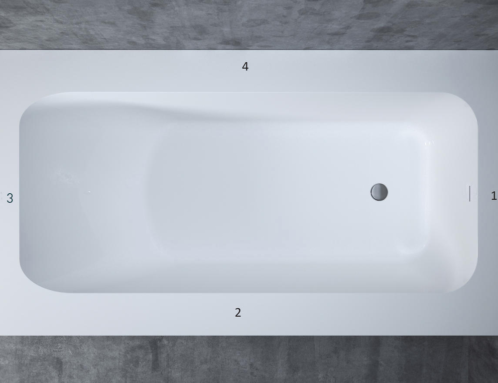Ванна каменная матовая 190х100 Salini ORLANDA Plus KIT 190 102114MH