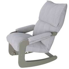 Кресло-качалка (трансформер со стопором) Модель 81 Ткань лунар аш, каркас серый ясень