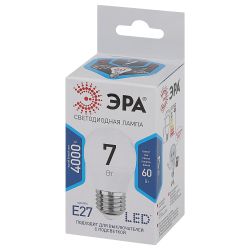 Лампочка светодиодная ЭРА STD LED P45-7W-840-E27 E27 / Е27 7Вт шар нейтральный белый свет | Лампы cветодиодные Шар (G/P)