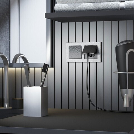 Выключатель одноклавишный проходной чёрный