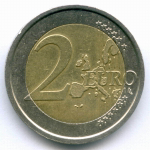 2 евро 2006 год. Италия. XX зимние Олимпийские Игры в Турине. Биметалл VF-XF