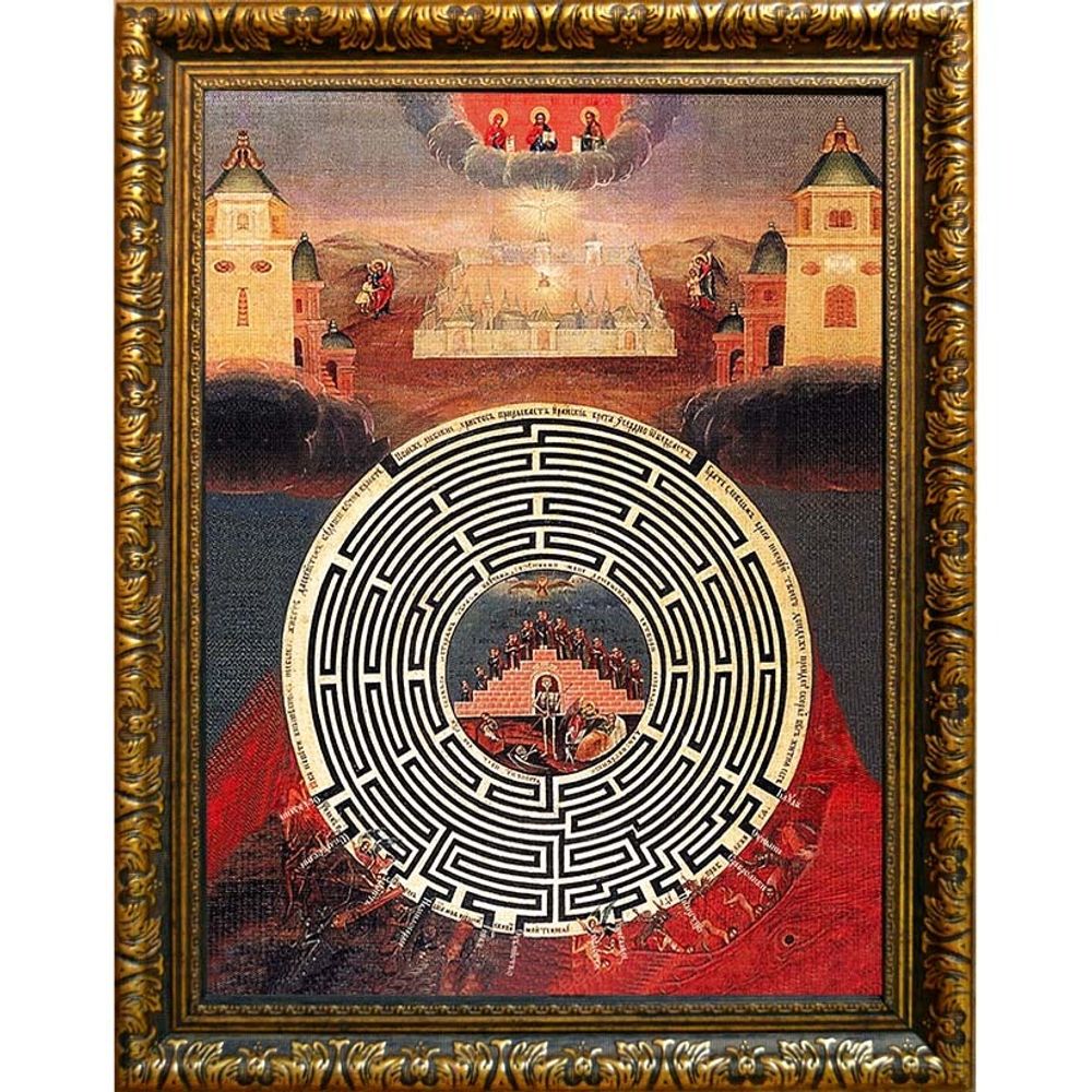 Лабиринт духовный. Икона на холсте.