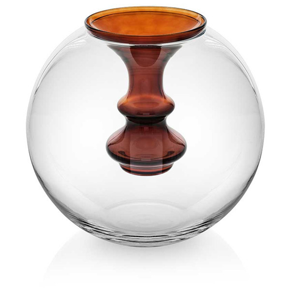 Ваза с вставкой IVV Оазис 22см шоколадная