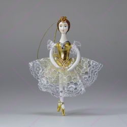Ёлочная игрушка Балерина кружевная