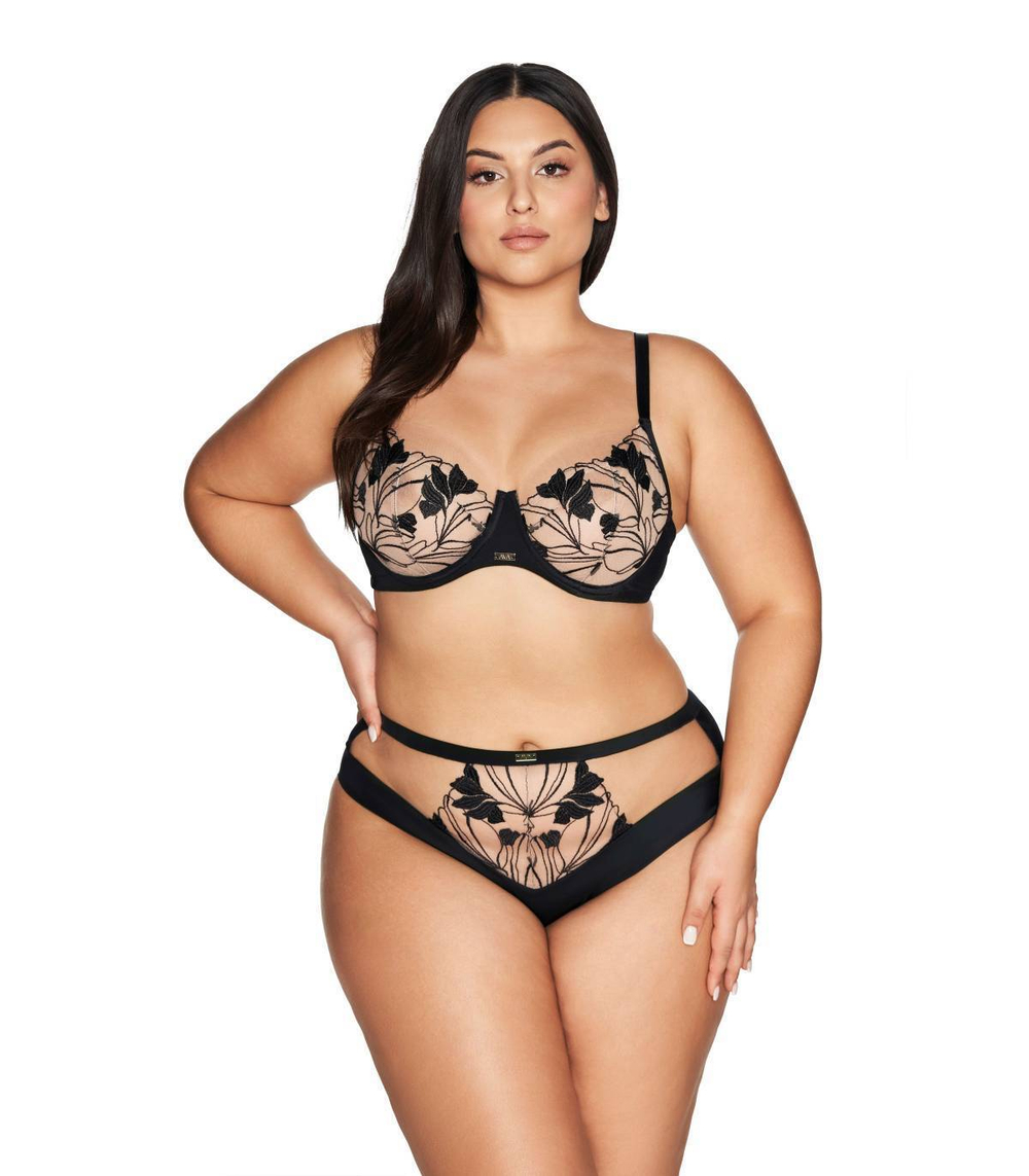 Трусики-слипы Sublime с цветочной вышивкой (Размер: S) (Цвет: черный)