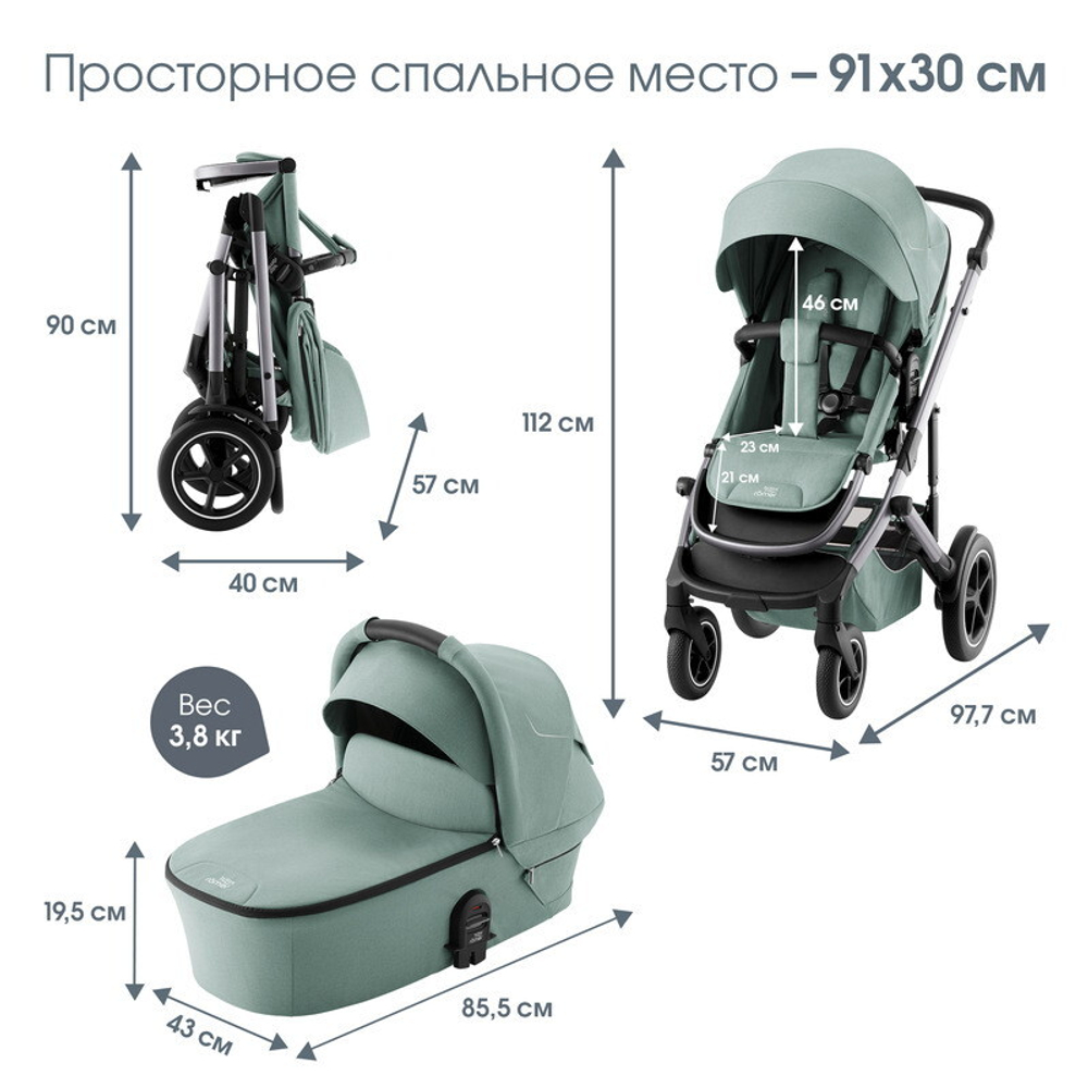 Детская коляска Britax Roemer Smile 5Z 2 в 1 Jade Green