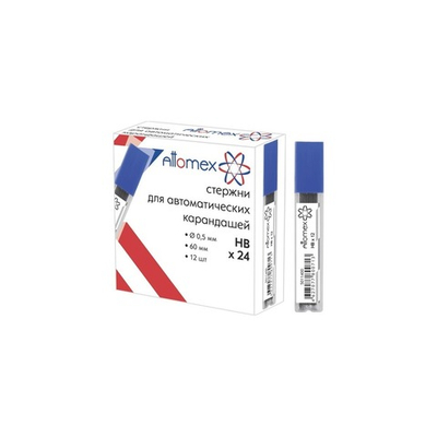 Грифели 0,5 мм HB "Attomex" для автомат. карандашей , 12 шт.