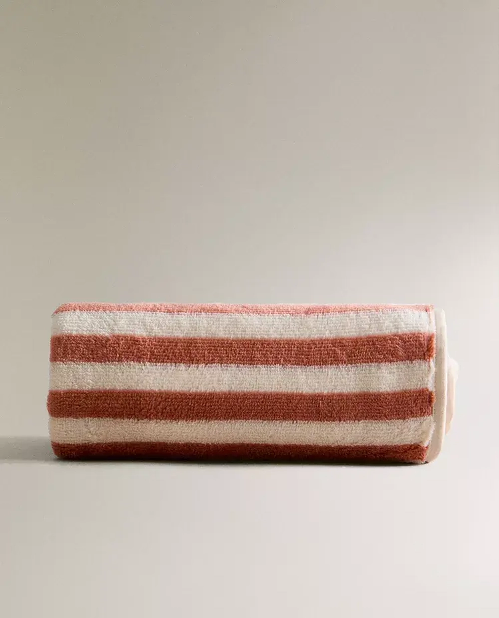 ZARA HOME ДЕТСКОЕ ПОЛОТЕНЦЕ В ПОЛОСКУ, КРАСНОВАТО-КОРИЧНЕВЫЙ