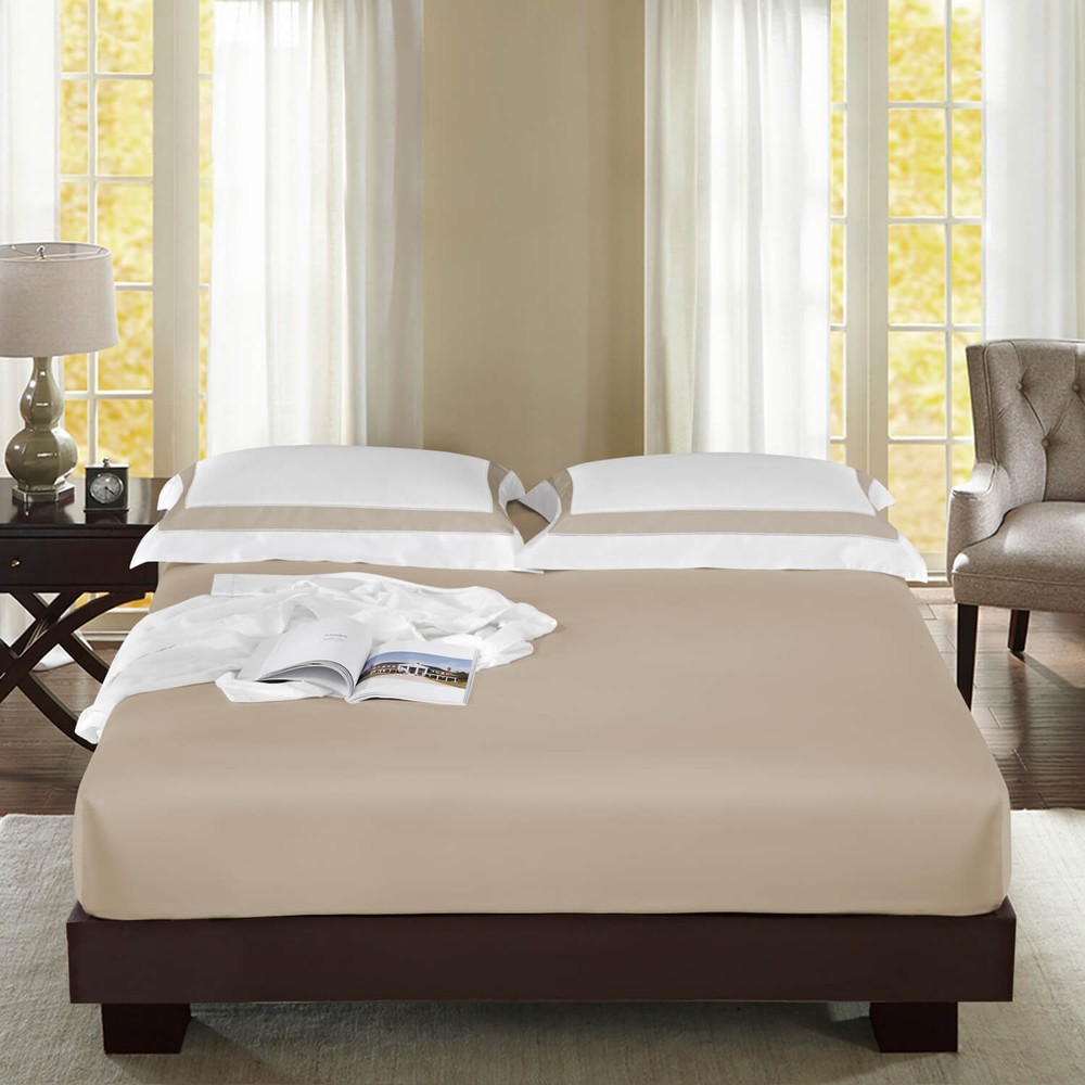 Простыня на резинке 160x200x40 Sharmes Solid бежевая