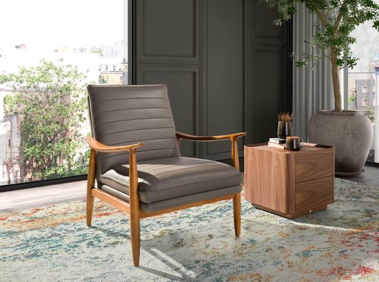 Кресло 5130/KFA1100-T541029 из серой кожи Испания