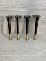 Ножки для мебели черные золото 20 см 4 штуки