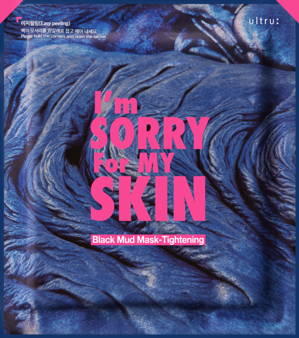I'm Sorry For My Skin Маска для лица тканевая с черной глиной - Black mud mask-tightening, 18мл