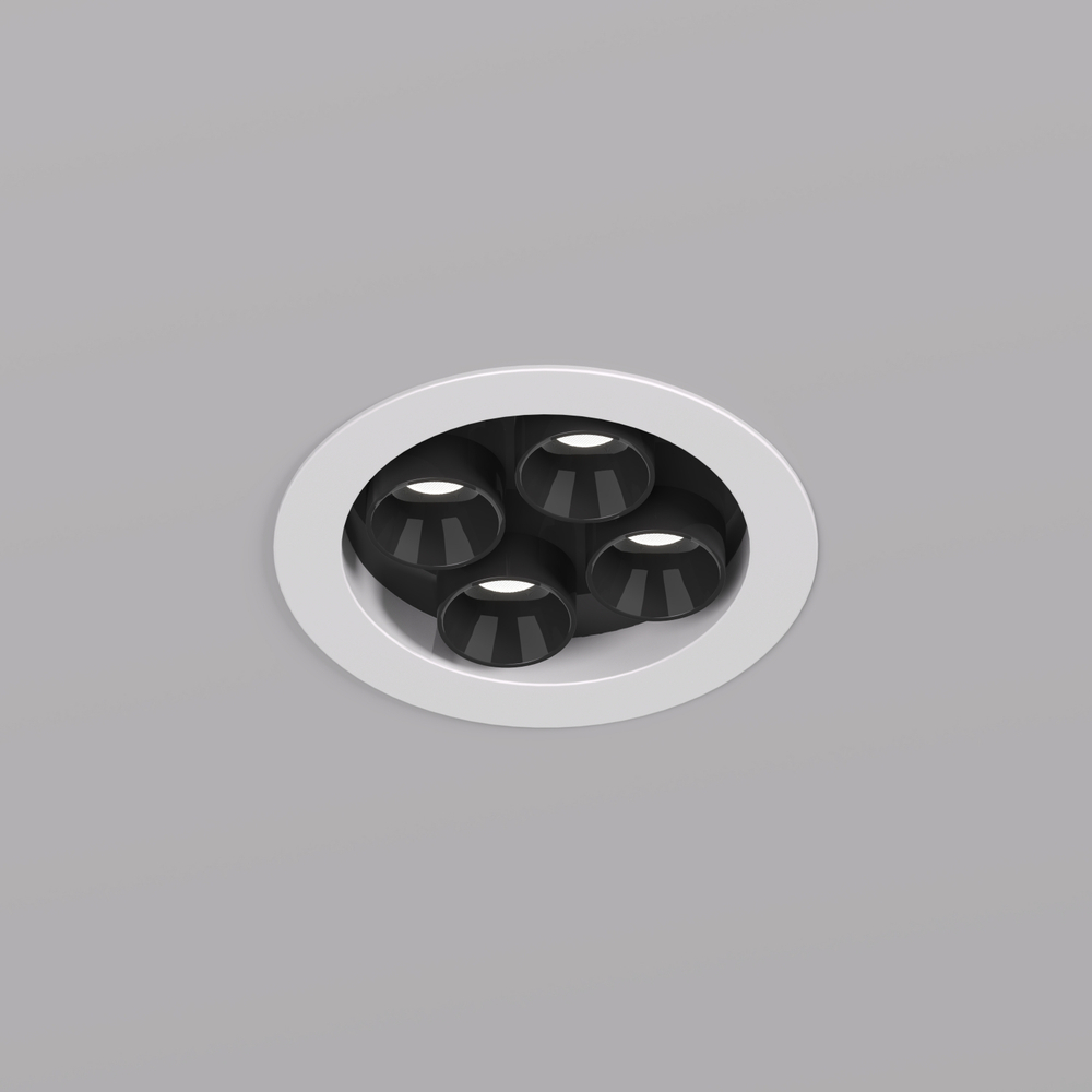 DK2510-WB Встраиваемый светильник SPACE со светодиодом d65 220V 8W 38° 4000К IP20 белый/черный алюминий