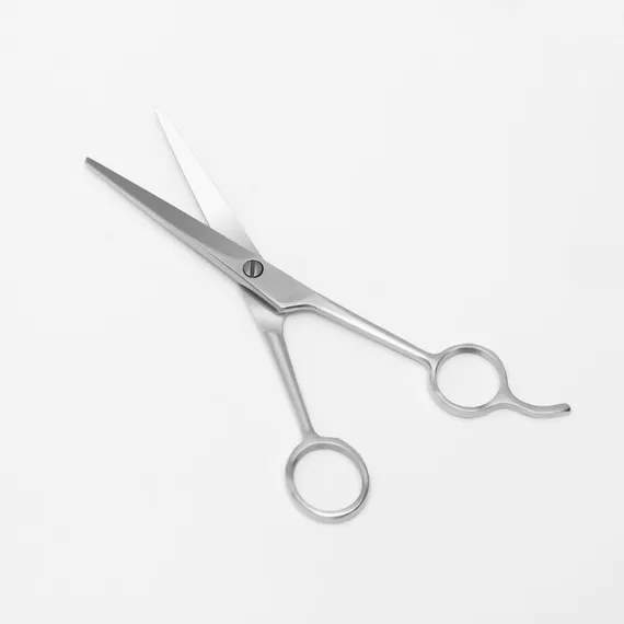 Ножницы парикмахерские с упором, лезвие — 6,5 см, цвет серебристый