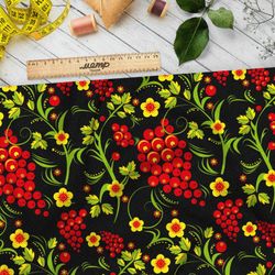 Ткань дюспо русская роспись хохлома