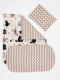 Комплект в коляску двухсторонний Коты