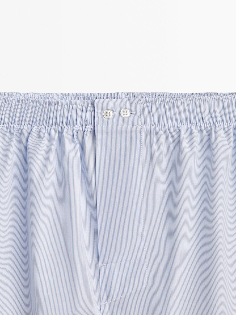 Massimo Dutti Трусы-боксеры из поплина в мелкую полоску, небесно-голубой