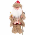 Дед Мороз - Лесовичок «Лесной гость» 30 см, Красный/бежевый