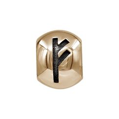 Шарм с руной Феху - бусина для браслета из бронзы