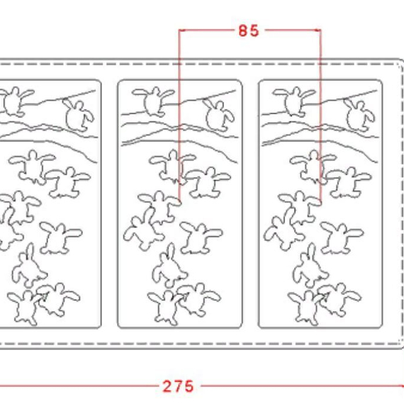 764 | Форма для шоколадных плиток &quot;Черепашки&quot; (275*175мм)