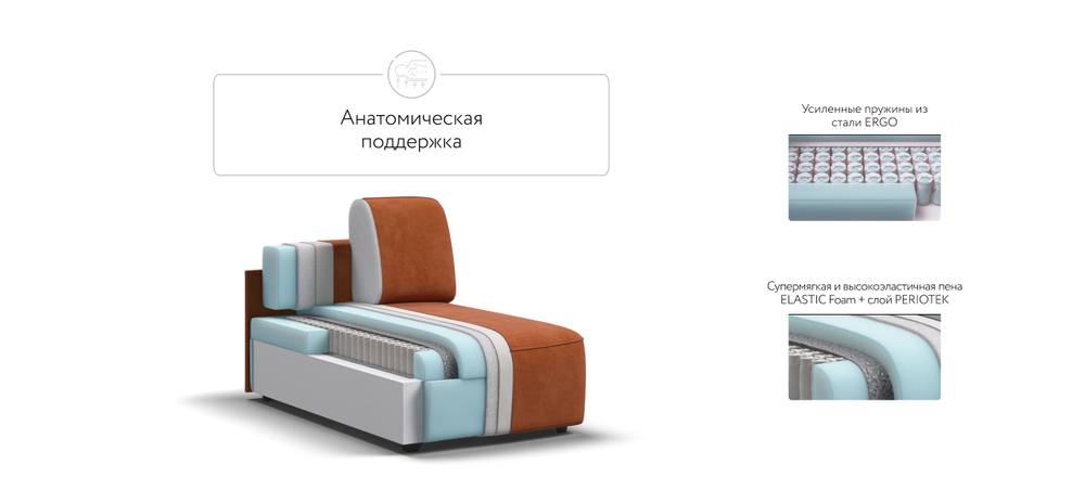 Кинг Модуль оттоманка Велюр Алькантара оранж