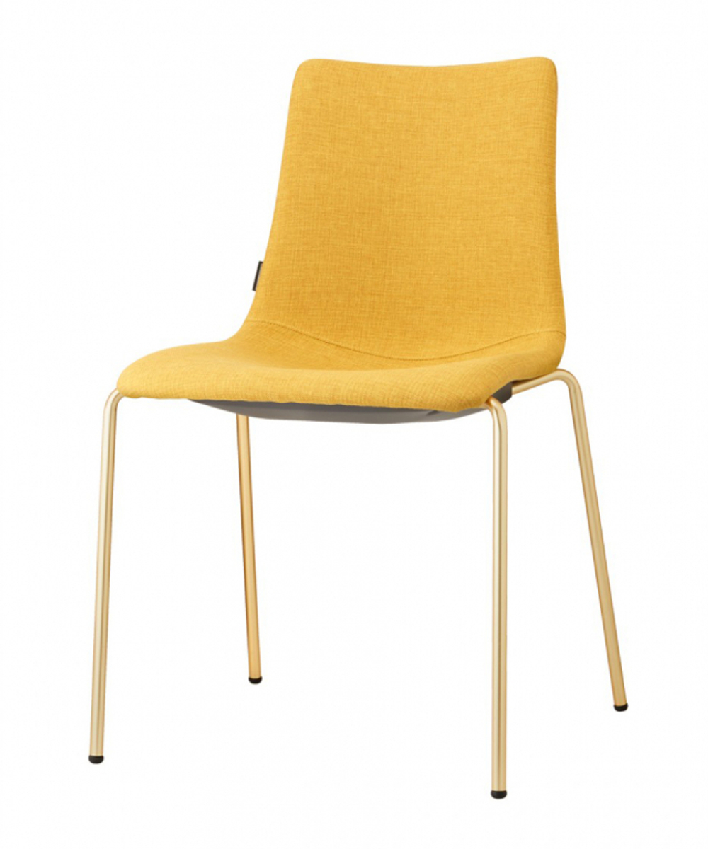 Стул с обивкой Scab Design Zebra Pop 4 legs, сатинированная латунь, желтый