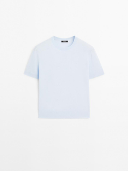 Massimo Dutti Свитер из смесовой шерсти, небесно-голубой