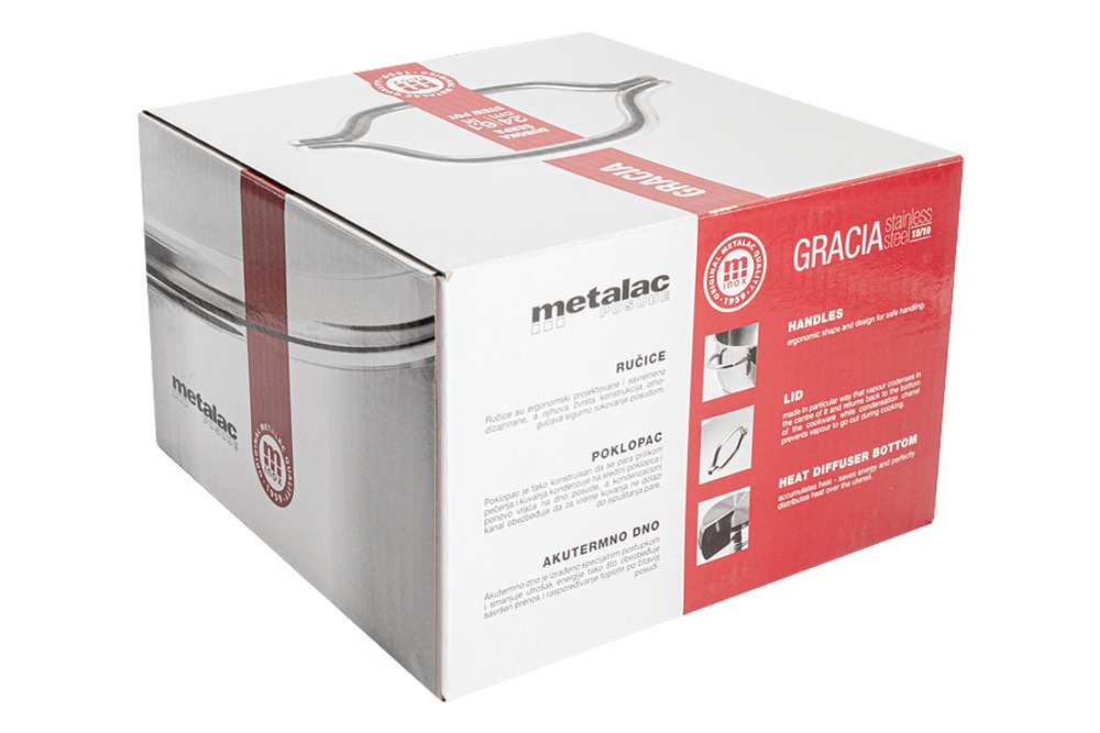 Кастрюля 24см 6.1л Metalac Грация