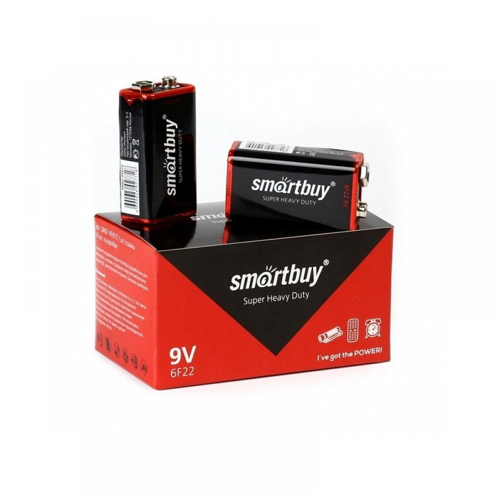 Батарейка Крона 6F22/1S Smartbuy Zinc (1шт)