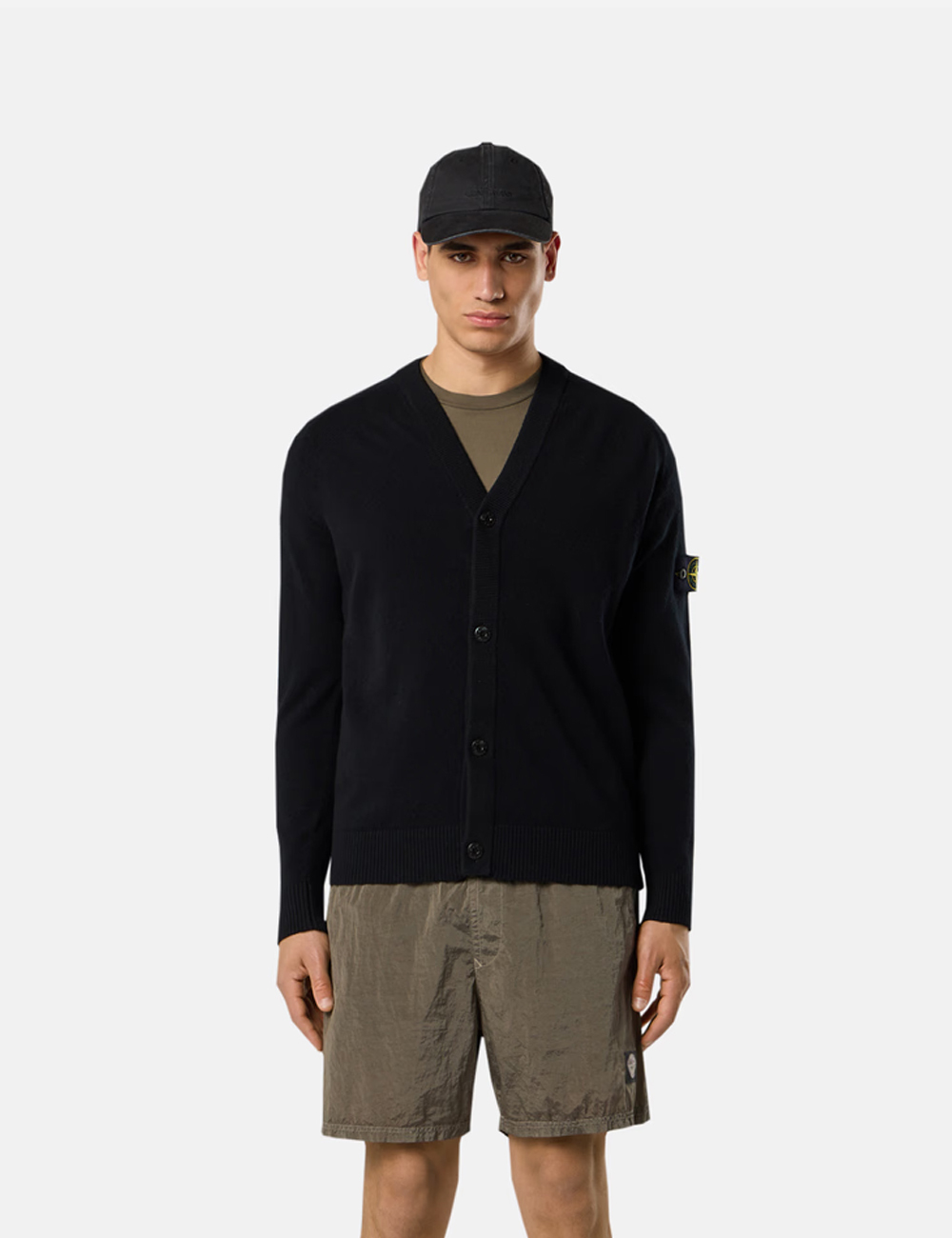 Stone Island Wool Cardigan Black