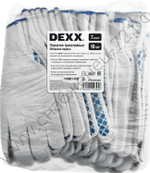 DEXX с ПВХ покрытием (облив ладони), 10 пар, х/б 7 класс, перчатки рабочие (114001-H10)