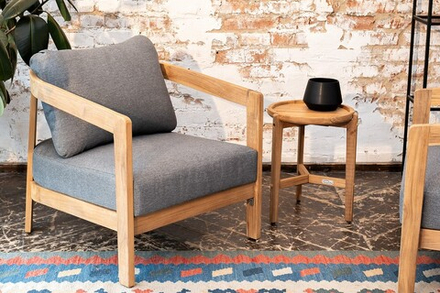 Кресло из тика Joygarden ВЕНТО, Natural Teak, серый