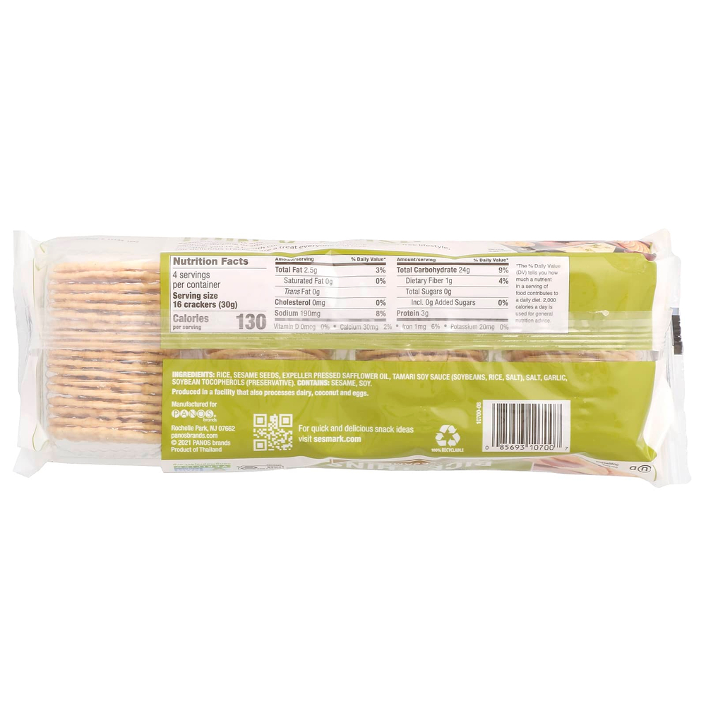 Sesmark, Rice Thins, рисовые крекеры, кунжут, 120 г (4,25 унции)