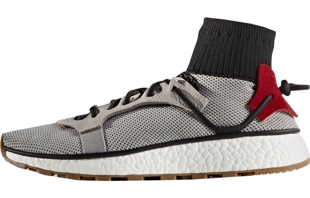 Alexander wang x adidas originals Run Grey mid-top sports casual shoes for men and women with the same style black and gray