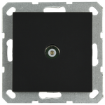 Розетка TV Φ9.5mm оконечная с накладкой, цвет черный матовый (soft touch)