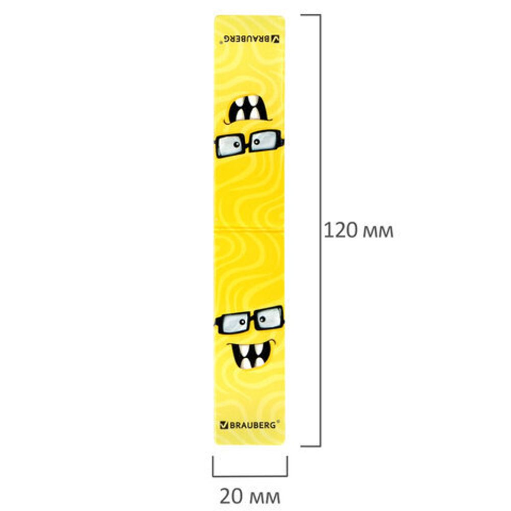 Закладки для книг МАГНИТНЫЕ, "МОНСТРИКИ", набор 6 штук, 60x20 мм, BRAUBERG, 116995