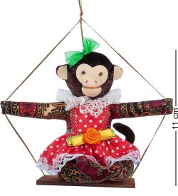 РусКукла RK-738/1 Кукла подвесная «Обезьяна на качелях»