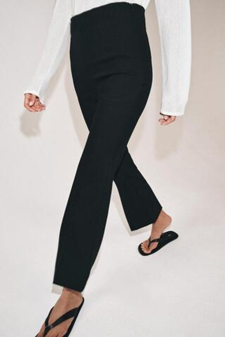 ZARA УКОРОЧЕННЫЕ БРЮКИ С ВЫСОКОЙ ПОСАДКОЙ — ZW COLLECTION, ЧЕРНЫЙ